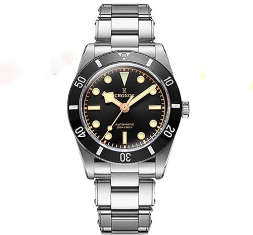 HILLEO Luxuriöse 37 mm BB54 Taucher-Herrenuhr PT5000 / SW200Vintage Automatik matte Lünette Edelstahl Kleid Armbanduhren