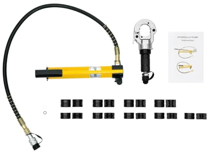 SuhoFutus Hydraulische, 6T Manuelle Hydraulik Presse, Presszange Kupferrohr, Rohrpresszange, V/TH-förmig 12-28mm/16-32mm, Hydraulische Crimpzange Handpresswerkzeug Set mit Schlauch, 32x18x13cm
