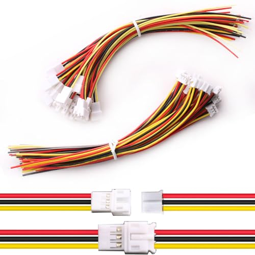 VISSQH 20 Paar JST 2.0 PH 3Pin Männlich und Weiblich steckverbinder,JST Steckverbinder,mit 150mm 26AWG Kabel,Mini Micro JST Buchse und Stecker