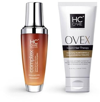 HC Care Ovex und HC complex 100% Kräuter Haarpflege Lotion Set | 200 ml HC Ovex + 100 ml Haarpflegelotion | Geschädigtes, Trockenes, Verdickendes (HC Complex + HC OVEX)