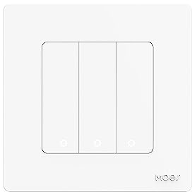 MOES ZigBee Smart Scene Switch, Star Ring Design, 3 Gang White | Requires MOES ZigBee Gateway, One Button Toggling, Whole House Linkage, Tuya Smart Life App