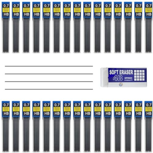 Mine 0.7,Porte Mine 0.7 Mines,0,7 mm HB,Mines de crayon 0,5 mm,Recharges pour Porte Mine, Mine HB 0.7mm,Crayon Mine de Plomb HB Recharges de Plomb HB Crayon de Mine HB,360 pcs