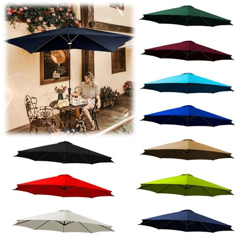 MObyat Tissu De Rechange pour Parasol Protection Solaire, Toile De Rechange pour Parasol De Jardin, Terrasse, Cour, Plage, Piscine, Table De Marché, Auvent De Rechange