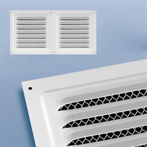 Cubierta de rejilla de ventilación, rejilla de ventilación de acero inoxidable con pantalla de insectos, cubierta de ventilación para HVAC o techo, 30 x 15 cm ()