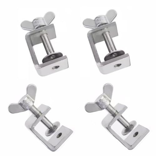 Treer 4-Sets C Clamps Tiger Clamps with Wing Bolts Made of Stainless Steel 304, Heavy Duty C-Clamps, for Home Improvement and Woodworking (40mm)