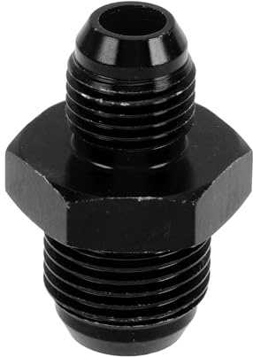 A ABSOPRO Male Flare Reducer Hose Fitting Adapter AN6-AN8 Aluminum Black | Fuel Line Connector, for Fuel, Oil, Coolant, Air, 1 Pcs Fuel Line Connector