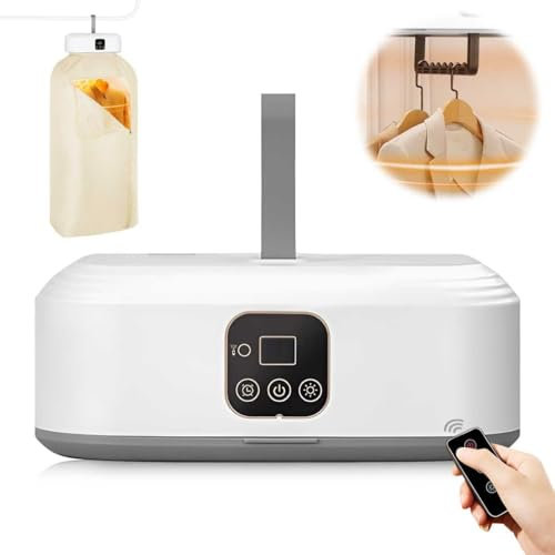 Secadora eléctrica portátil para viajes, secador de bomba de calor WASAGA con 600 W, eficiencia energética hasta secado rápido, ropa interior de traje de baño en un plazo de 20 minutos, temporizador y