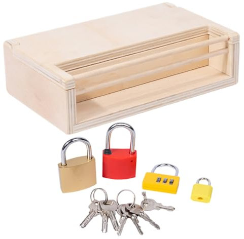HEMOTON Montessori Lot de 1 boîte de serrure, jouet éducatif pour enfants, jouet de coordination œil-main et pensée logique