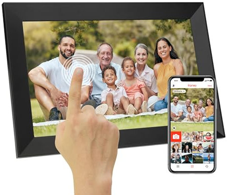 Silvergear® Cornice Digitale WiFi 10,1 Pollici | Touchscreen HD | Porta Foto Digitali con App | 10W Potenza | Design Moderno