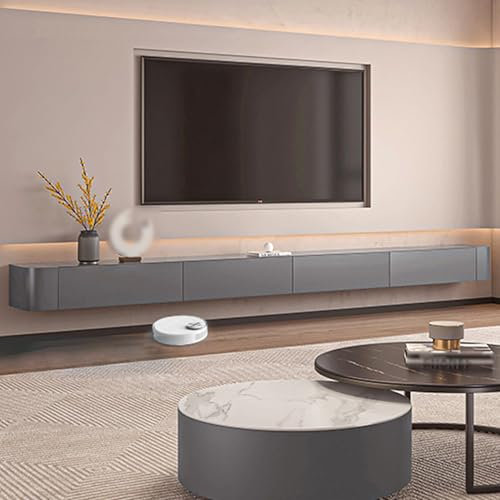 TYYCKJ Mueble de TV Flotante Moderno con Espacio de Almacenamiento - Consola Multimedia de Pared para Sala de Estar y Dormitorio - Mueble de TV Elegante con estantes Abiertos y Compartimentos Ocult