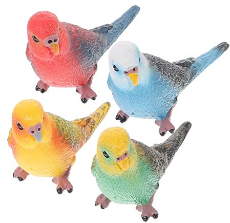 VOSAREA 4stücke Künstliche Papagei Figuren Realistische Vogelmodelle Dekorative Ornamente Für Garten Und Zuhause Lebensechte Vögel Für Innen Außendekoration