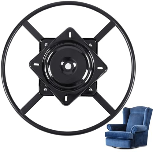 Blulu 61 cm Schwerlast-Liegestuhl, Sofa, Drehring, Basis-Set | Eisenringsockel, inklusive 25,4 cm drehbarer Spätstuhl-Ersatz, 360° drehbar, 300 kg, für Liegestuhl, Barhocker