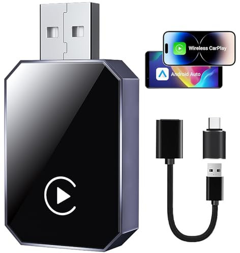 Wireless CarPlay Adapter 2025 Upgraded for iPhone - 5G Bluetooth 5.0, Plug & Play, Auto-Connect, OTA Upgrade, Compatible with Cars from 2016 & iPhone iOS 10+