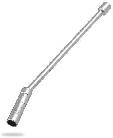HASLED Clé à Bougie Magnétique 14mm Rotative 360° - Douille Fine à 12 Encoches pour Bougie d'Allumage - Outil de Réparation Automobile