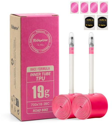 RideNow TPU Schlauch Rennrad 700x18-28C, 700x18-32C, 700x28-38C, 2 Pack | 700C Fahrradschlauch mit Presta Ventil 45/65/85mm, 19g/24g/36g/39g