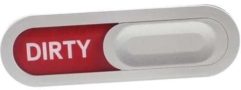 TOBBOMEY Spülmaschinen magnet Doppelseitig Silber Oval Küchenaccessoire zur Anzeige Sauber und Schmutzig Klarer Indikator für Geschirrspüler Leicht Abnehmbar und Schonend für Oberflächen