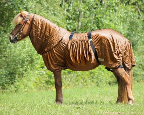 QHP Ekzemdecke Icelandic speziell für Islandpferde Halsteil + großer Bauchlatz (Brons, 135)
