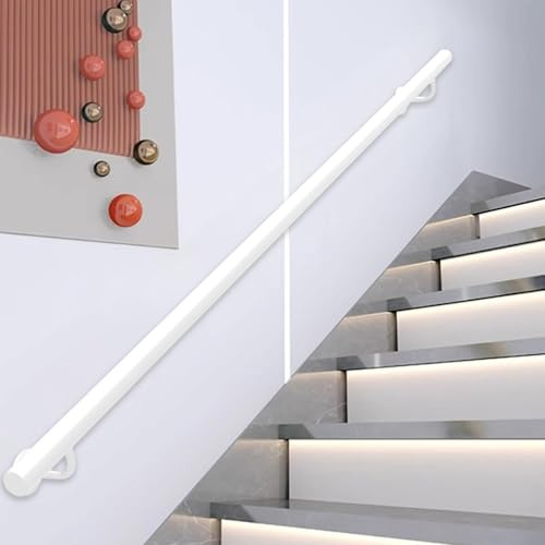 Ringhiera per scale moderne, Corrimano per scale da parete Maniglione in ferro zincato in metallo per gradini interni ed esterni, Kit di supporto per ringhiera antiscivolo(450cm)
