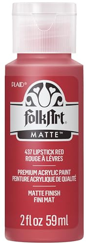 FolkArt Acrylic Paint in Assorted Colors (2 oz), 437, Lipstick Red