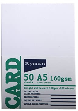 Ryman Card A5 160gsm 50 Sheets