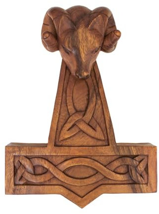 Battle-Merchant Marteau de Thor en bois sculpté à la main