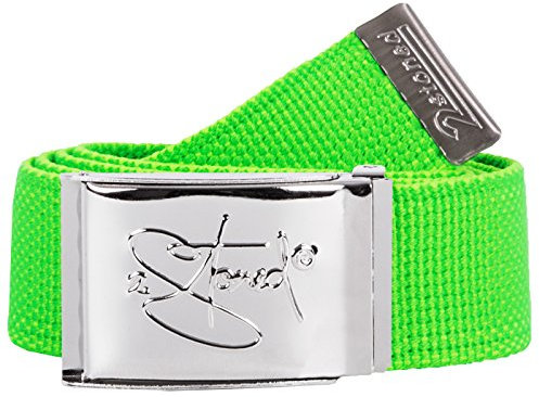 2Stoned Gürtel Hosengürtel mit Flaschenöffner 4cm Neon Grün mit Chromschnalle für Damen und Herren