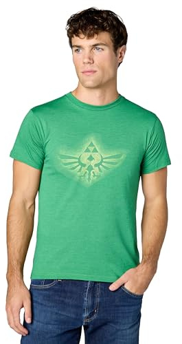 Nintendo Men's Soaring Triforce T-Shirt, Medium, Kelly Heather