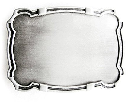 eeddoo® Gürtelschnalle Classic - silber umrandet (Buckle für Wechselgürtel für Damen und Herren | Belt Frauen Männer Oldschool Rockabilly Metall Gothic Wave Rock Biker Western Trucker Casino Skull)