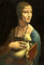 Legendarte - Kunstdruck auf Leinwand - Die Dame mit dem Hermelin Leonardo da Vinci - Wanddeko, Canvas cm. 60x80