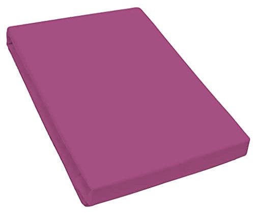Bella Luna Jersey de Luxe Spannbettlaken in Fuchsia-Lila | Bettbezug für Wasserbetten, Boxspringbetten & Übergrößen | Größe 200x220 bis 200x240 cm | pflegeleichtes Spannbetttuch aus 97% Baumwolle