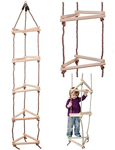 Holz Dreieck Strickleiter – 15 Sprossen 3-seitige – Klettern Rahmen/Swing/Baum Swing Zubehör