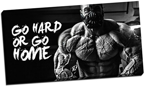 - Motivation Gym Zitat Leinwandbild Go Hard Or Go Home Wand Art Großer 76,2 x 40,6 cm