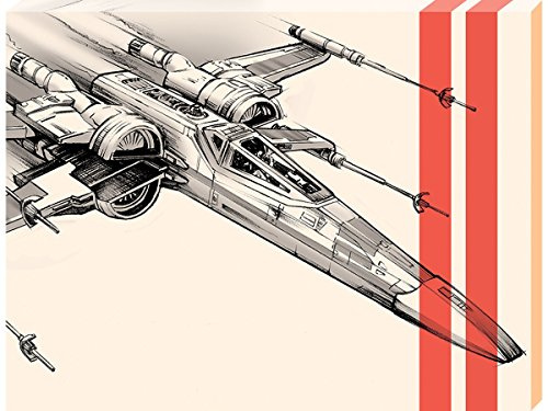 Pyramid Star Wars Episode VII X-Wing Pencil Art, 60 x 80 cm, Leinwanddruck, Mehrfarbig