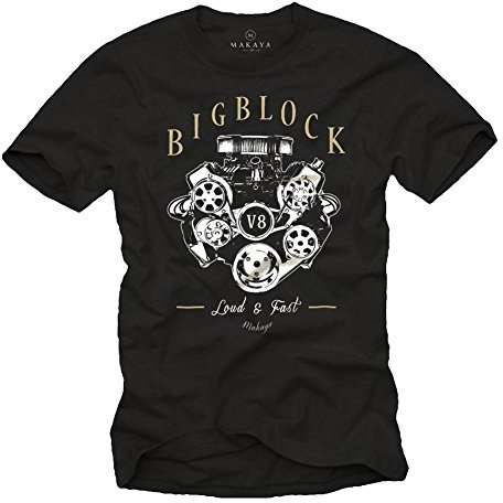 Big Block T-Shirt V8 Charger Motor schwarz Herren Größe XXXL