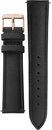 Cluse Damen Uhrenarmband Leder La Bohème Schwarz/Rose - goldfarben CLS001