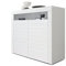 Vladon Buffet Valencia, Commode avec 2 Portes et 1 Compartiment Ouvert, Blanc Mat/Blanc Haute Brillance Harmony Structure 3D/Blanc Haute Brillance (108 x 92 x 40 cm)