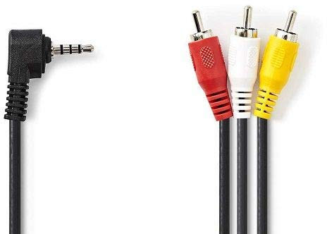 CABLEPELADO Cable de Video AV Jack 3.5/M-RCA/M 1.5 M Negro