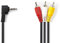 CABLEPELADO Cable de Video AV Jack 3.5/M-RCA/M 1.5 M Negro