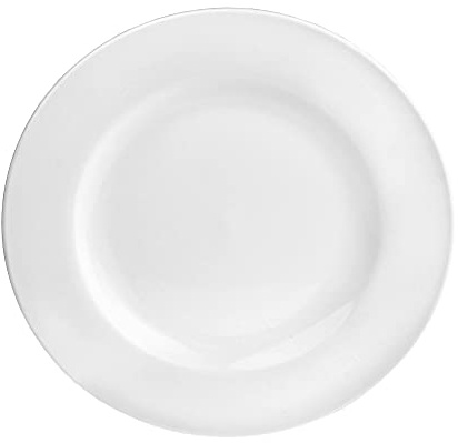 Utopia E10017 Pure Wide Rim Plate, 6.75, 17 cm, White (Pack of 24) | Includes chip-resistant super vitrified plates and bowls with durable Kelso cutlery for university or home dining.