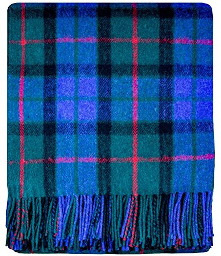I LUV LTD Scottish Tartan Warm Wool Mix Throw Blanket Gunn Modern Knee Plaid Throws for Sofas Travel Wool Rug Throws and Blankets 182 cm x 152 cm