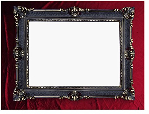 Lnxp WANDSPIEGEL BAROCKSPIEGEL Spiegel IN SCHWARZ Gold DUALCOLOR 90x70 cm ANTIK BAROCK Rokoko Shabby CHIC Renaissance JUGENDSTIL Retro Design MIT ORNAMENTVERZIEHRUNGEN LUXURIÖS PRUNKVOLL 58SP