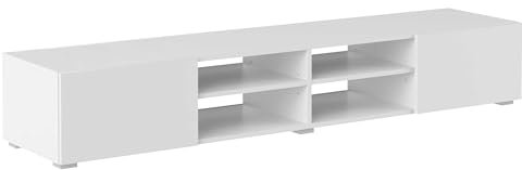 Symbiosis Podium, Tavolino porta tv, bianco, 185x42x31 cm