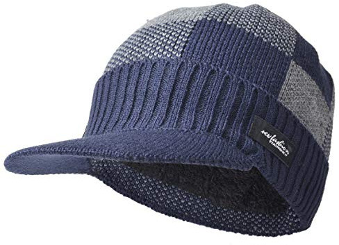 Ruphedy Uomo Berretto in Maglia Vello Foderato Invernale Cappelli con Visiera B319