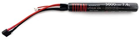 Titan Lithium-Ion Airsoft Battery | 3000mAh 7.4v Stick T-Plug | Maximum Capacity & Performance 7.4 Volt Airsoft Gun Battery
