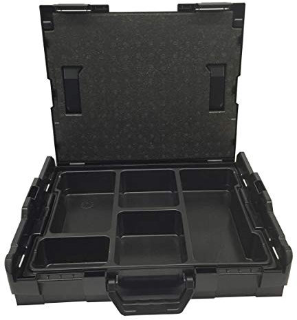 L-BOXX® 102 Bosch Sortimo + Tiefziehteil 5 Mulden + Deckeleinlage Transportbox black