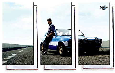 Unified Distribution Paul Walker - Fast and Furious Star - - Dreiteiler (120x80 cm) Kunstdruck auf Leinwand • erstklassige Druckqualität • Dekoration • Wandbild