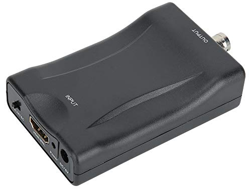 Tosuny Convertitore Video da HDMI a BNC Nero, Convertitore Video da HDMI a BNC per Display TV, Compatibile con Sistemi Pal/NTSC per Registratore Dvd, per Segnale Stereo