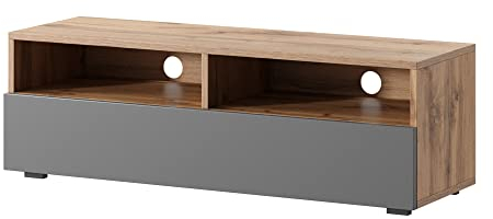 Selsey REDNAW - Mobile TV/Mobile soggiorno - design moderno - rovere wotan/grigio lucido - 100 cm