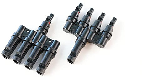 Offgridtec 4-Fach Abzweigbuchsen T-Stecker, Solarstecker für Parallelschaltung, Snap-In-Verriegelung, IP67 Schutzklasse, Geeignet für bis zu 1000V DC, Einfache Installation, für Outdoor-Nutzung