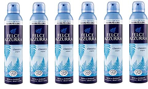 6x Felce Azzurra Classico Spray per Ambienti Sprays für Umgebungen Klassischer Talkum 250ml
